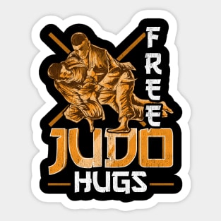 Cute & Funny Free Judo Hugs MMA Mixed Martial Arts Sticker